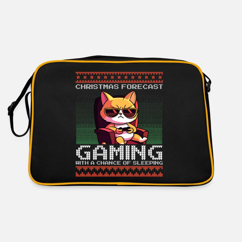 Funny Christmas Forecast Gaming Katze Ugly Xmas Retro Tasche