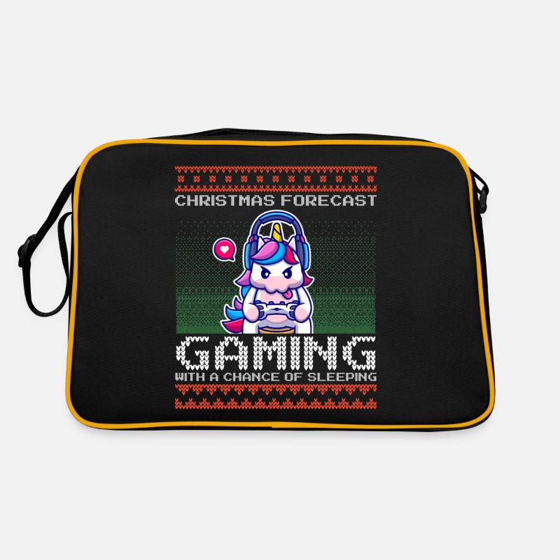 Funny Christmas Forecast Gaming Einhorn Ugly Xmas Retro Tasche