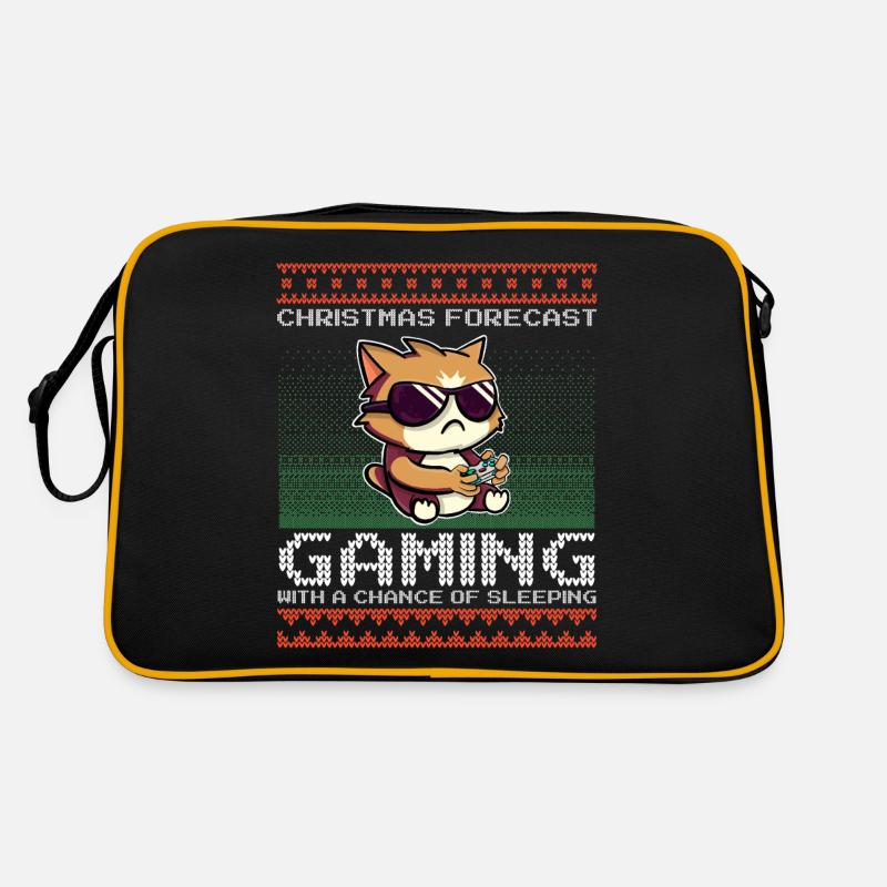 Funny Christmas Forecast Gaming Cat Ugly Xmas Retro Bag