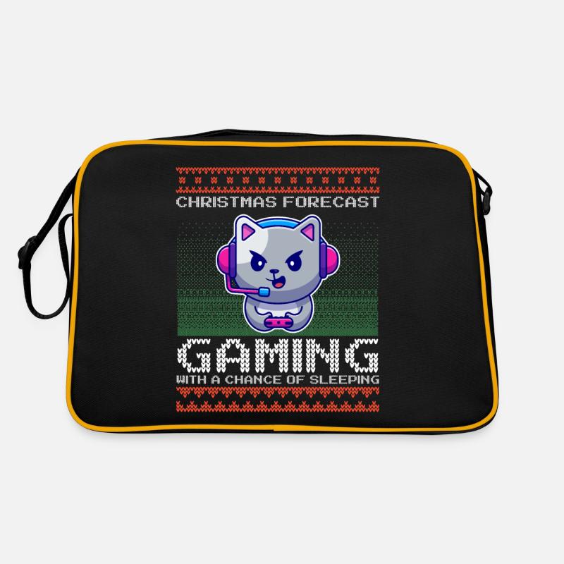Funny Christmas Forecast Gaming Cat Ugly Xmas Retro Bag