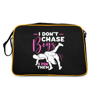 Wrestling Wrestler Fight Wrestling Ringer Gift - Retro Bag - black/gold - Back