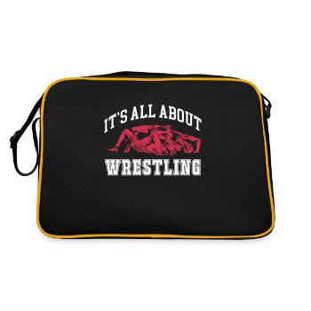 Wrestling Wrestler Fight Wrestling Ringer Gift - Retro Bag - black/gold - Back