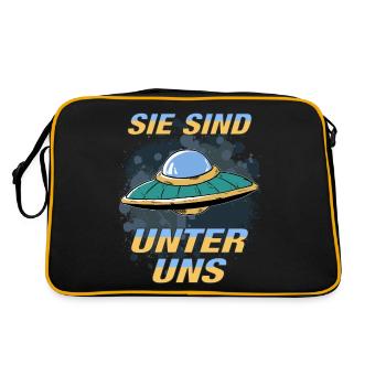 UFO SIE SIND UNTER UNS - Retro Tasche - Schwarz/Gold - Hinten