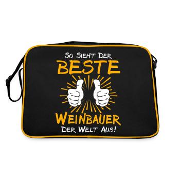 Weinbauer Geschenkidee - Retro Tasche - Schwarz/Gold - Hinten