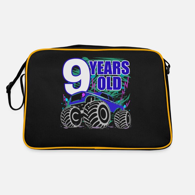 Cooler Monster Truck 9. Geburtstag Hit Retro Tasche
