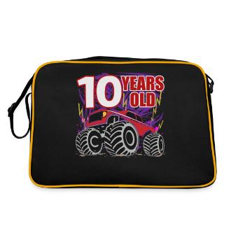10. Geburtstag Monster Truck Bash - Retro Tasche - Schwarz/Gold - Hinten