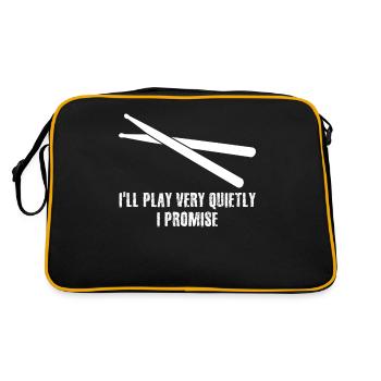 Drummer Drum Drumset Drums Drumsticks - Sac Retro - noir/or - Dos