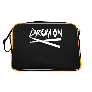 Drums Drum Set Drum Drummer - Retro Bag - black/gold - Back