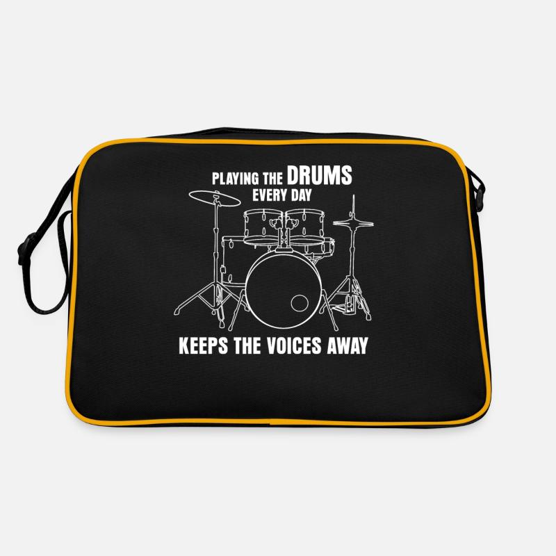 Drummer Drumset Drumsticks Drum Drums Sac Retro