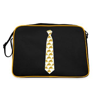 Pizza Tie Pizzaria Pizzas - Retro Tasche - Schwarz/Gold - Hinten