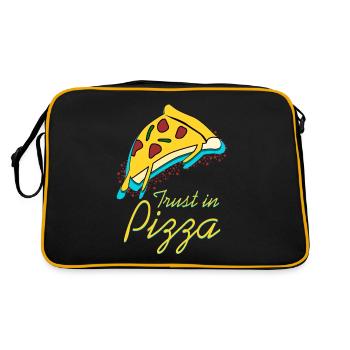 Pizza Pizzas Pizzaria - Retro Tasche - Schwarz/Gold - Hinten