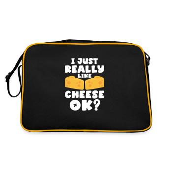 Cheese Cheesecake Food Gift - Retro Bag - black/gold - Back