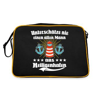 Heiligenhafen Mann Heiligenhafener Männer - Retro Tasche - Schwarz/Gold - Hinten