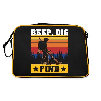 Détecteur de métaux - Sac Retro - noir/or - Dos