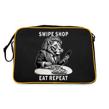 SMARTPHONE SWIPE SHOP EAT REPEAT - Retro Bag - black/gold - Back