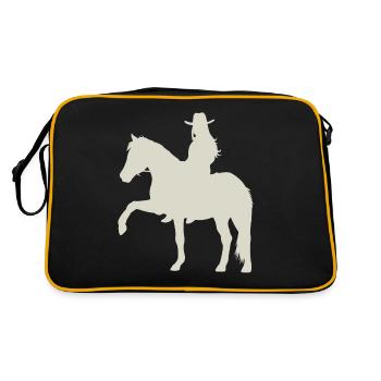Aktion Pferd Dynamik Pur - Retro Tasche - Schwarz/Gold - Hinten
