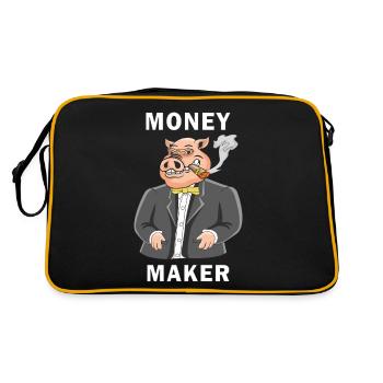 SCHWEIN MONEY MAKER - Retro Tasche - Schwarz/Gold - Hinten