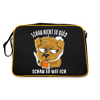 SCHAU NICHT SO BLÖD SCHAU WIE ICH - Retro Tasche - Schwarz/Gold - Hinten
