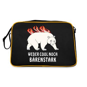 EISBÄR WEDER COOL NOCH BÄRENSTARK - Retro Tasche - Schwarz/Gold - Hinten