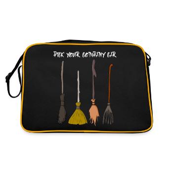 Witch's Broom Halloween Witch Witchcraft - Retro Bag - black/gold - Back
