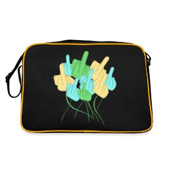 Middle Finger Flower Misanthrope - Retro Bag - black/gold - Back