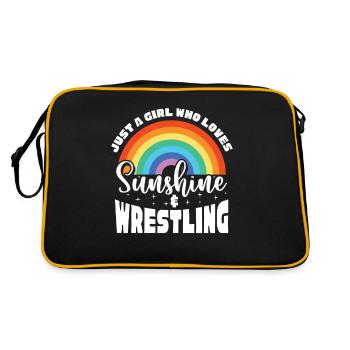 Wrestling Wrestler Fight Wrestling Ringer Gift - Retro Bag - black/gold - Back