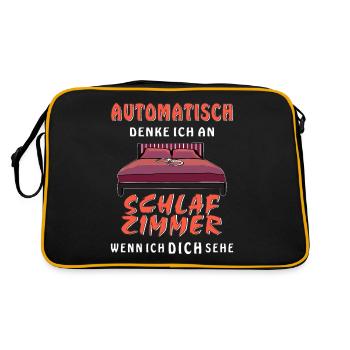 AUTOMATISCH DENKE ICH AN SCHLAFZIMMER - Retro Tasche - Schwarz/Gold - Hinten
