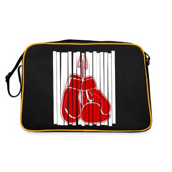Gants de boxe rouge Boxer - Sac Retro - noir/or - Dos