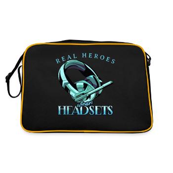 Les vrais héros portent des casques Funny Gamer Boys & Kids - Sac Retro - noir/or - Dos
