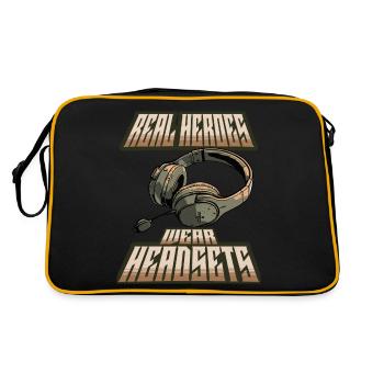 Les vrais héros portent des casques Funny Gamer Boys & Kids - Sac Retro - noir/or - Dos