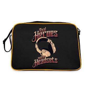 Les vrais héros portent des casques Funny Gamer Boys & Kids - Sac Retro - noir/or - Dos