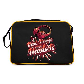 Les vrais héros portent des casques Funny Gamer Boys & Kids - Sac Retro - noir/or - Dos