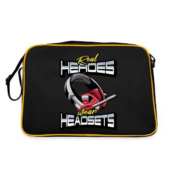 Les vrais héros portent des casques Funny Gamer Boys & Kids - Sac Retro - noir/or - Dos