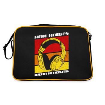 Les vrais héros portent des casques Funny Gamer Boys & Kids - Sac Retro - noir/or - Dos