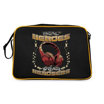 Les vrais héros portent des casques Funny Gamer Boys & Kids - Sac Retro - noir/or - Dos