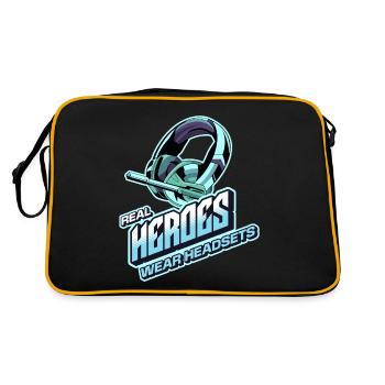Les vrais héros portent des casques Funny Gamer Boys & Kids - Sac Retro - noir/or - Dos