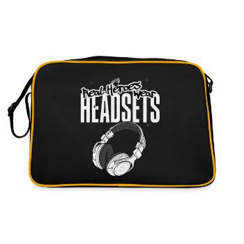 Les vrais héros portent des casques Funny Gamer Boys & Kids - Sac Retro - noir/or - Dos