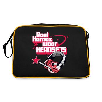 Les vrais héros portent des casques Funny Gamer Boys & Kids - Sac Retro - noir/or - Dos
