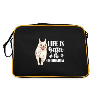 Chihuahua chien chien école chien propriétaire cadeau - Sac Retro - noir/or - Dos