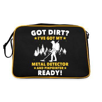 Dirt Fishing Treasure Metal Detecting - Retro Tasche - Schwarz/Gold - Hinten