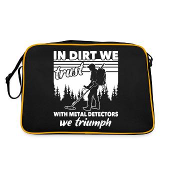 Dirt Fishing Treasure Metal Detecting - Retro Tasche - Schwarz/Gold - Hinten