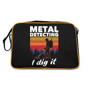 Dirt Fishing Treasure Metal Detecting - Retro Tasche - Schwarz/Gold - Hinten