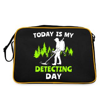 Dirt Fishing Treasure Metal Detecting - Retro Tasche - Schwarz/Gold - Hinten