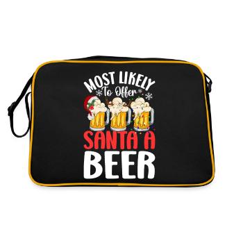 Le plus susceptible d’offrir au Père Noël une bière amusante à boire - Sac Retro - noir/or - Dos