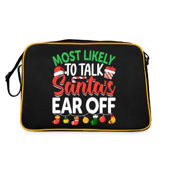 Am ehesten wird man der Familie des Weihnachtsmanns das Ohr abreden - Retro Tasche - Schwarz/Gold - Hinten