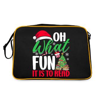 Oh What Fun Is It to Read Xmas Funny Christmas - Retro Bag - black/gold - Back