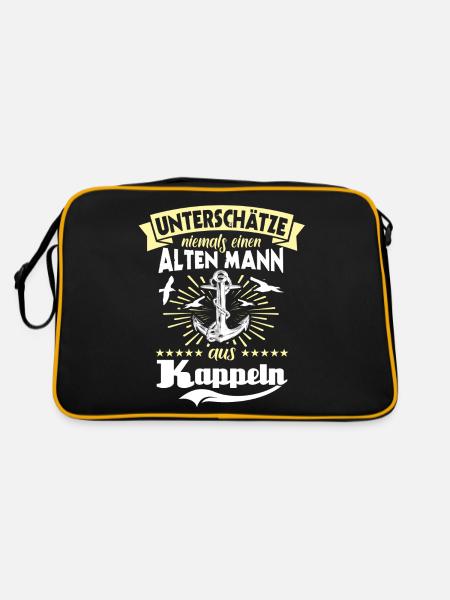 Unterschätze Kappeln Mann - Retro Tasche - Schwarz/Gold