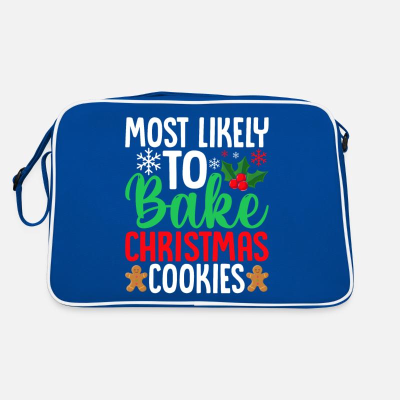 Most Likely to Bake Christmas Cookies Funny Baker Retro Bag
