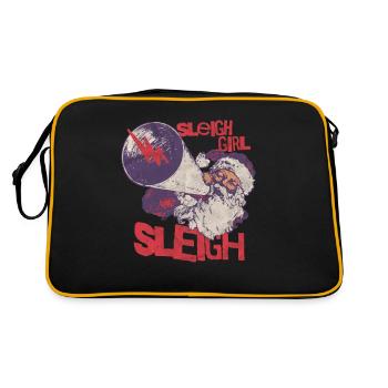 Sleigh Girl Sleigh Funny Ugly Christmas für Frauen - Retro Tasche - Schwarz/Gold - Hinten
