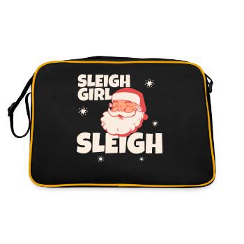 Sleigh Girl Sleigh Funny Ugly Christmas für Frauen - Retro Tasche - Schwarz/Gold - Hinten
